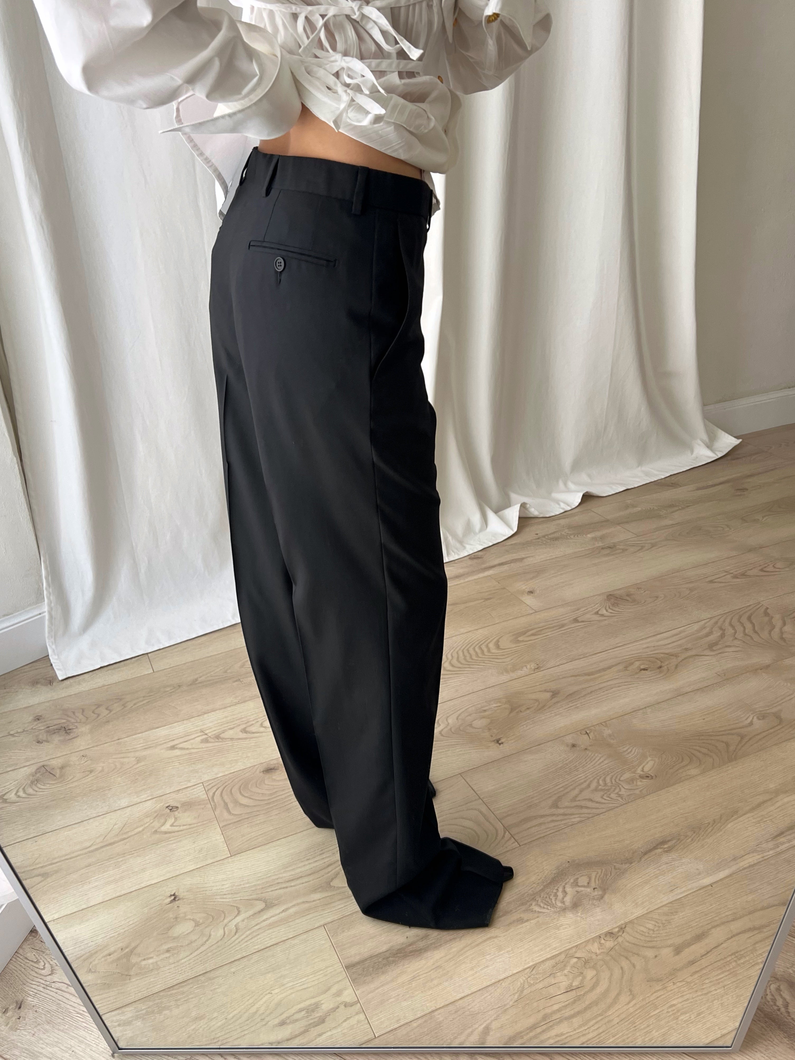 Tailored pure wool black pants