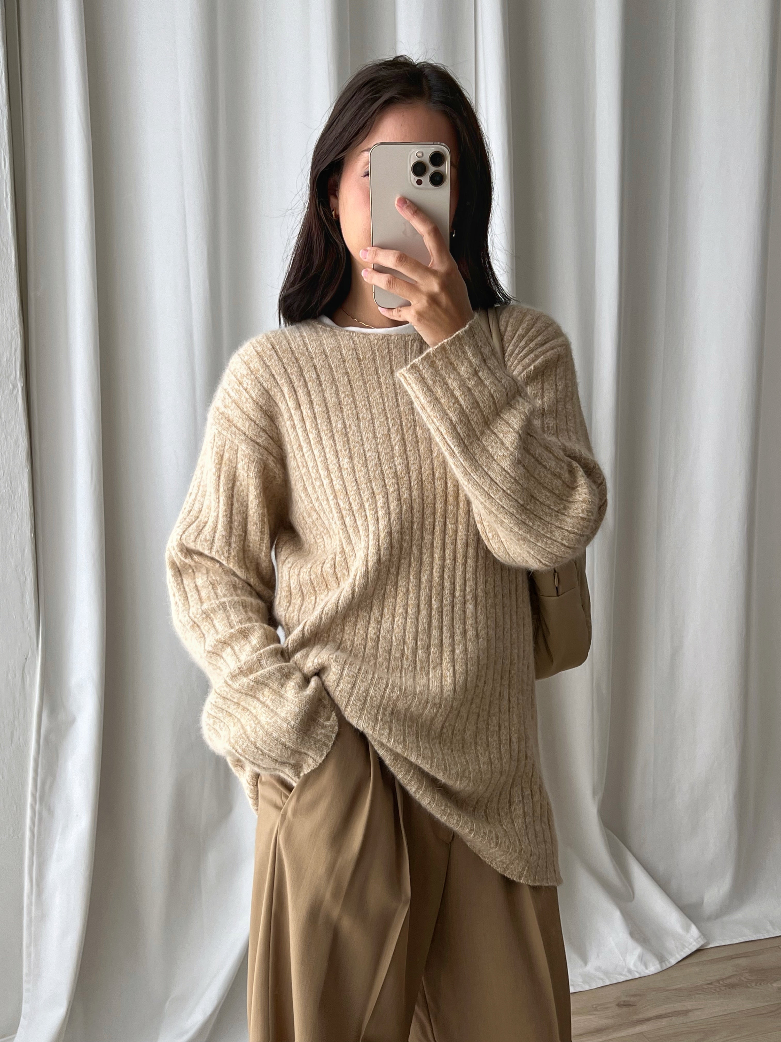 Pierre Cardin wool and angora beige pull