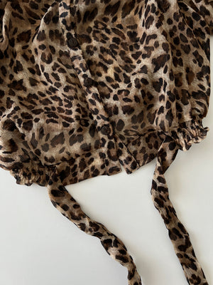 Animalier crop blouse