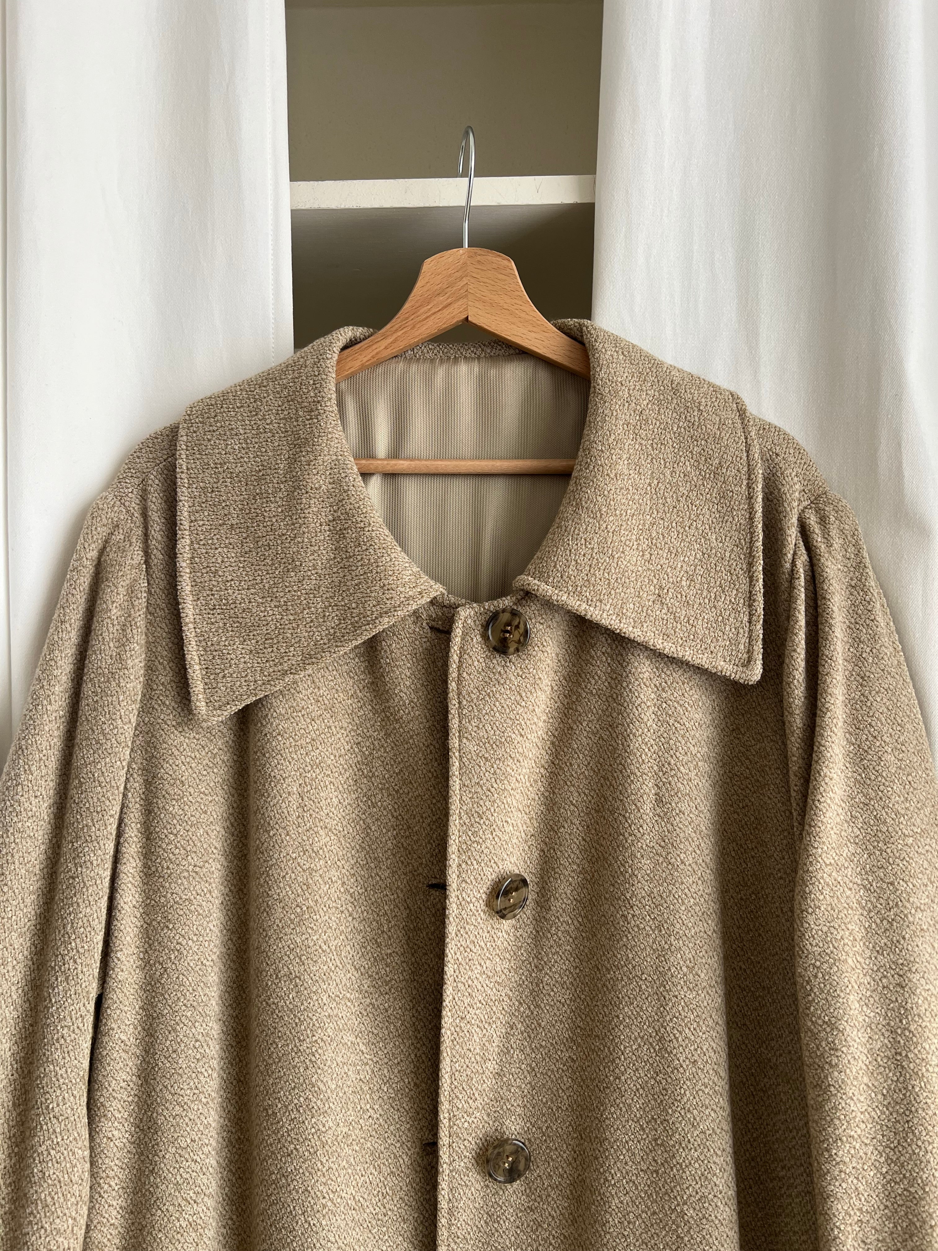 Tailored pure wool maxi collar coat