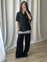 Pure silk oriental black shirt