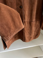 Real suede leather light brown jacket