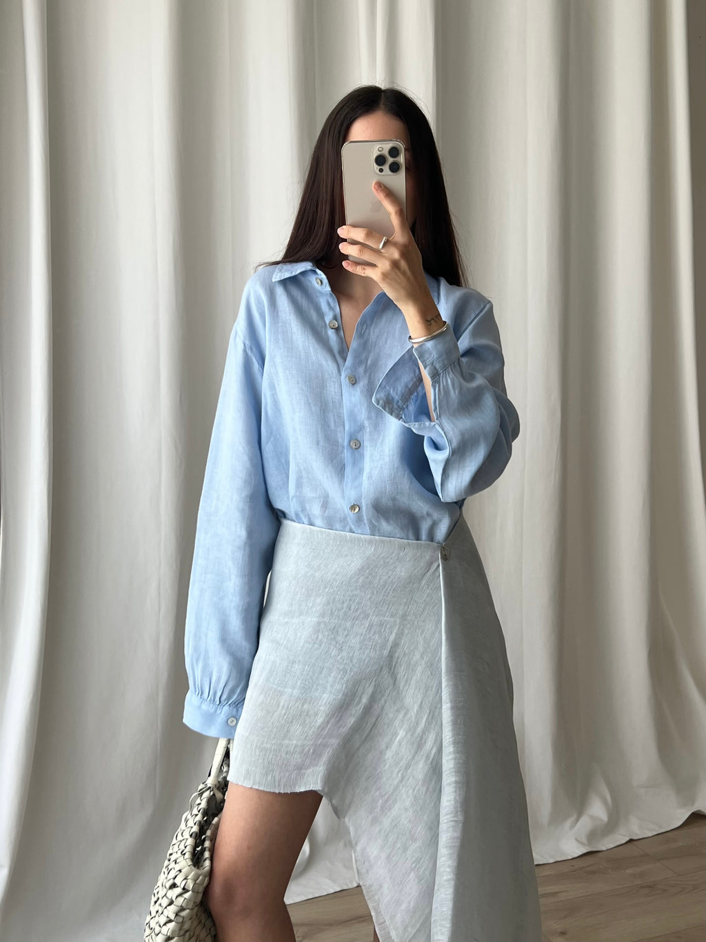 100% Linen comfy shirt - Cielo