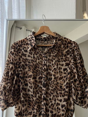 Animalier crop blouse