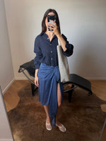 100% Linen shirt - Navy