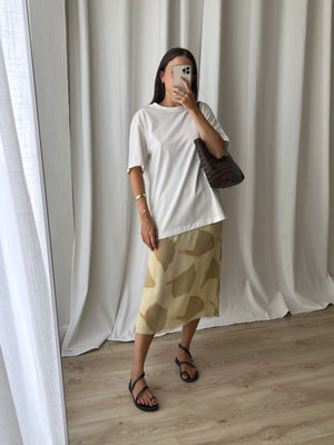 100% silk midi skirt