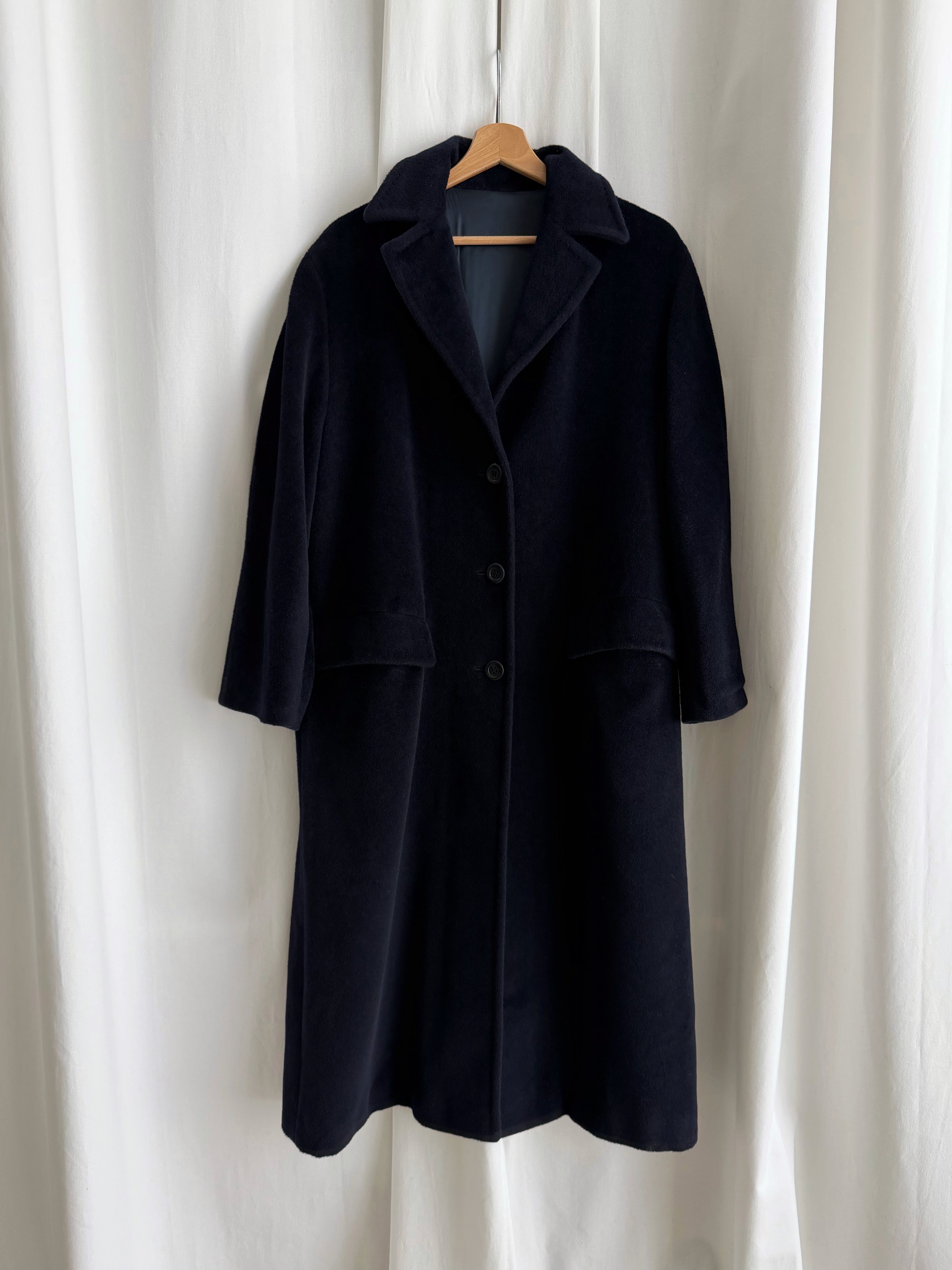 Piacenza pure wool blu long coat