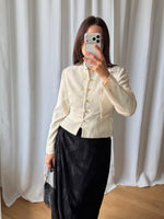 Silk and cotton oriental crop jacket