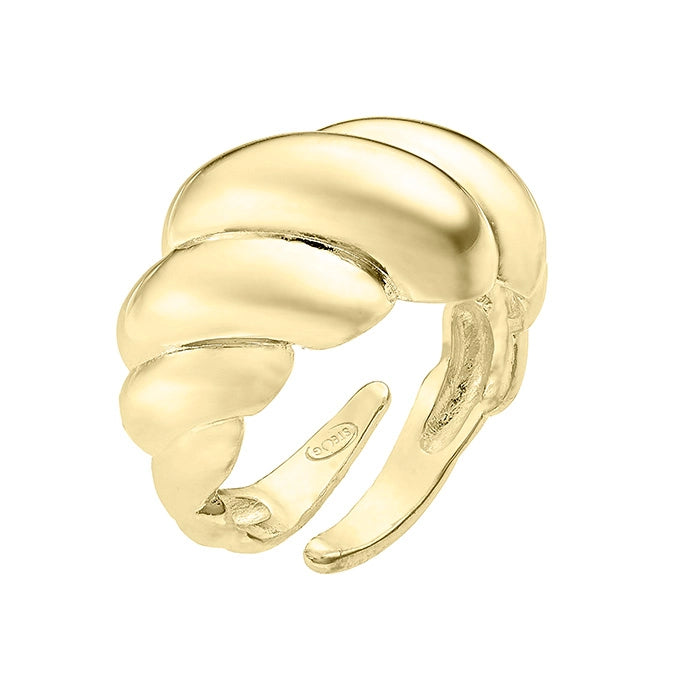 Sillabe Studio Wave ring - silver 925 gold plated