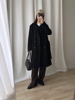 Marella wool and angora black coat