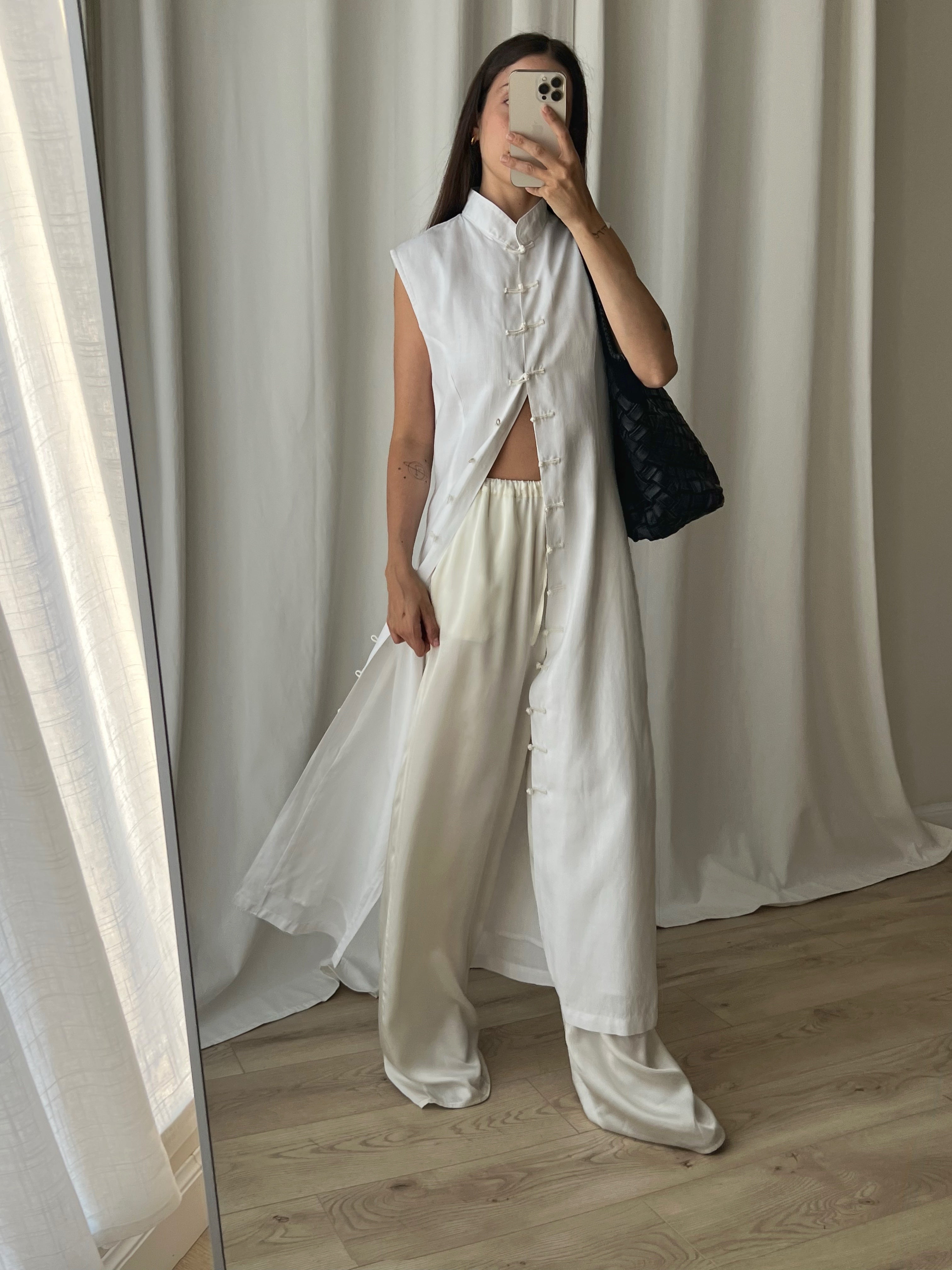 Pure linen oriental long dress