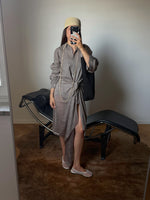 Linen & silk pareo - Tortora