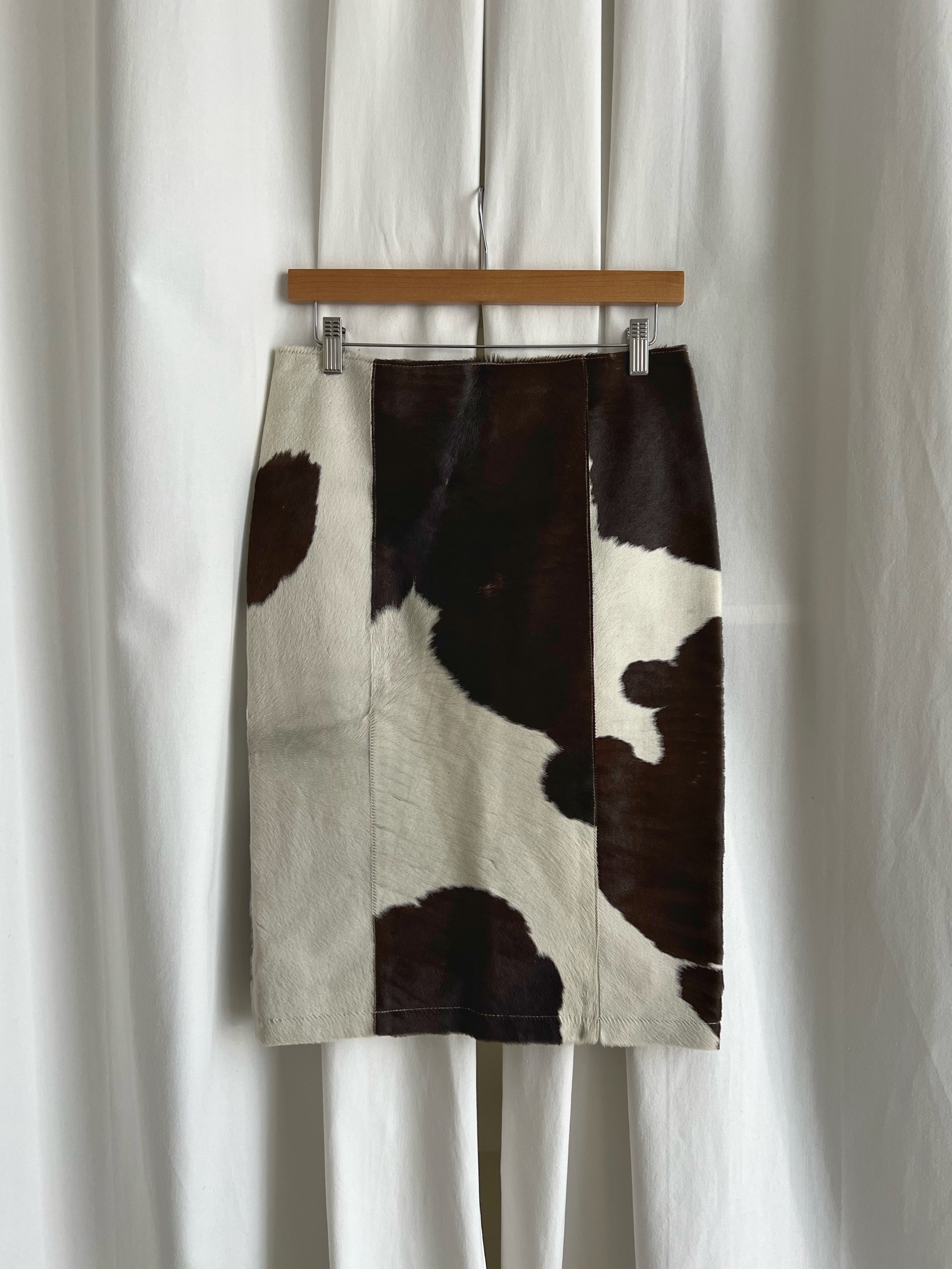 Patrizia Pepe real leather cow skirt