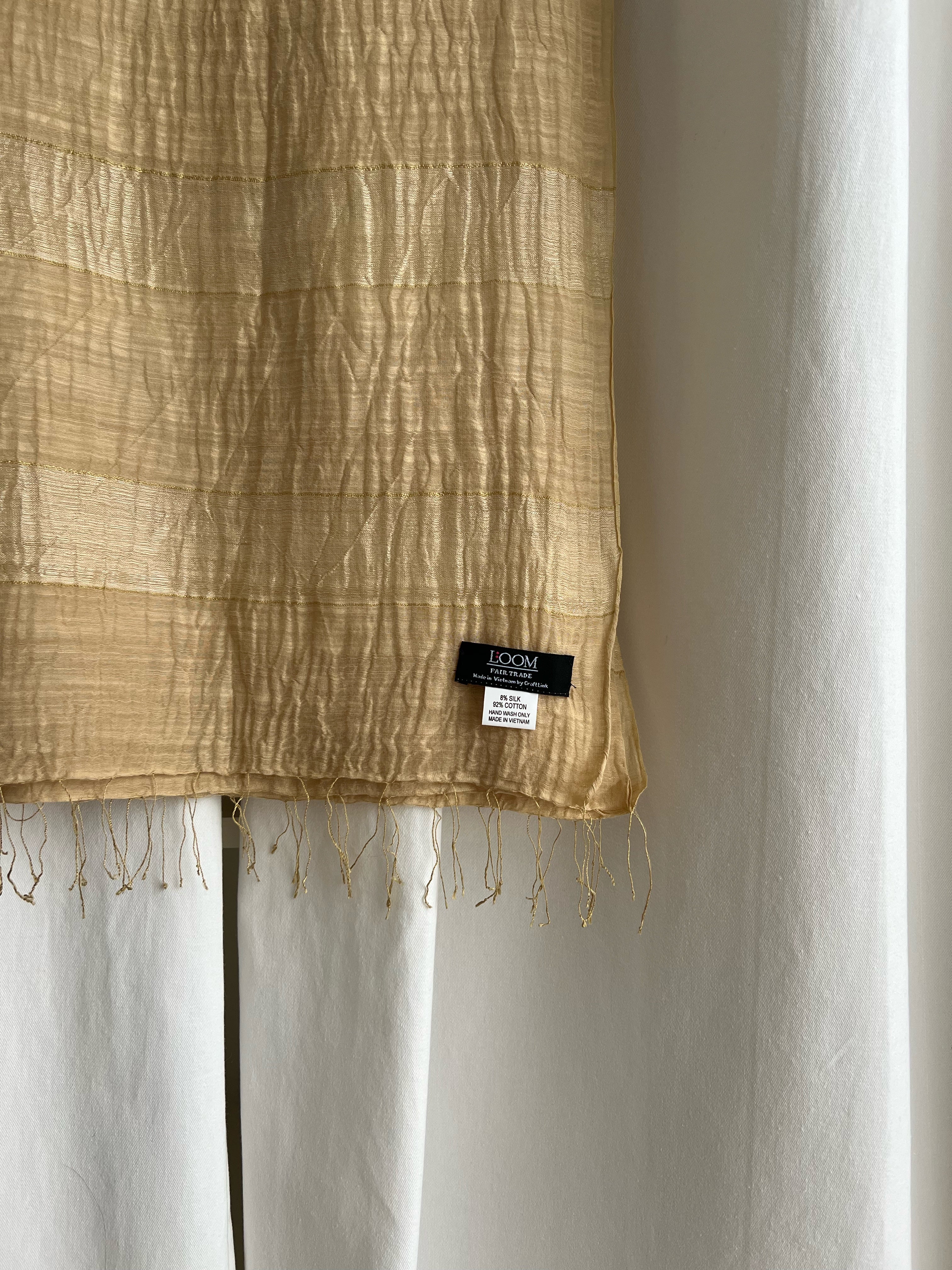 Cotton & silk pareo - Golden beige