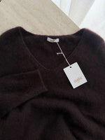 Kid mohair and wool soft pull - Fondente