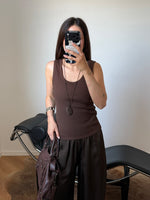 Ribbed tank top - Chocolate