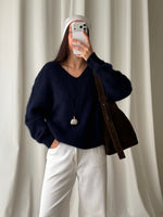 Kid mohair and wool soft pull - Mirtillo