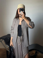 100% Linen shirt - Tortora