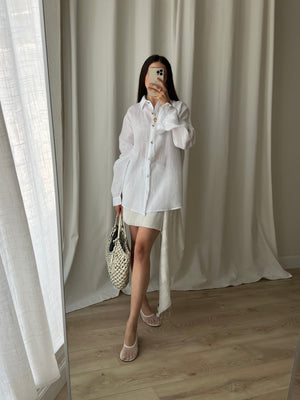 100% Linen comfy shirt - White