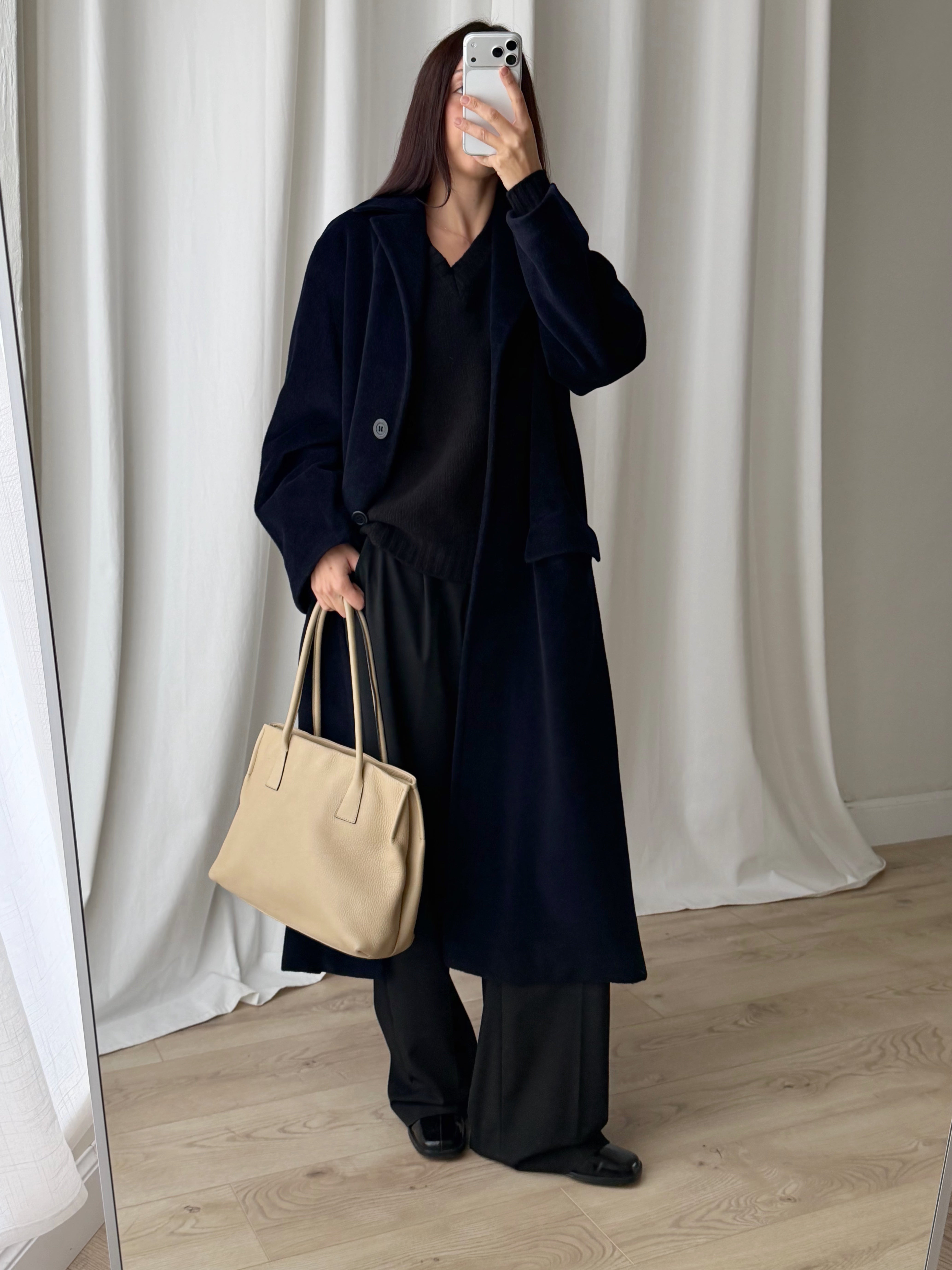 Piacenza pure wool blu long coat