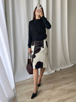 Patrizia Pepe real leather cow skirt
