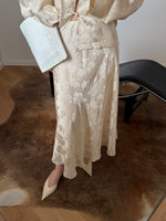 Oriental liquid midi skirt - Beige
