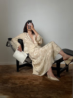 Oriental liquid midi skirt - Beige