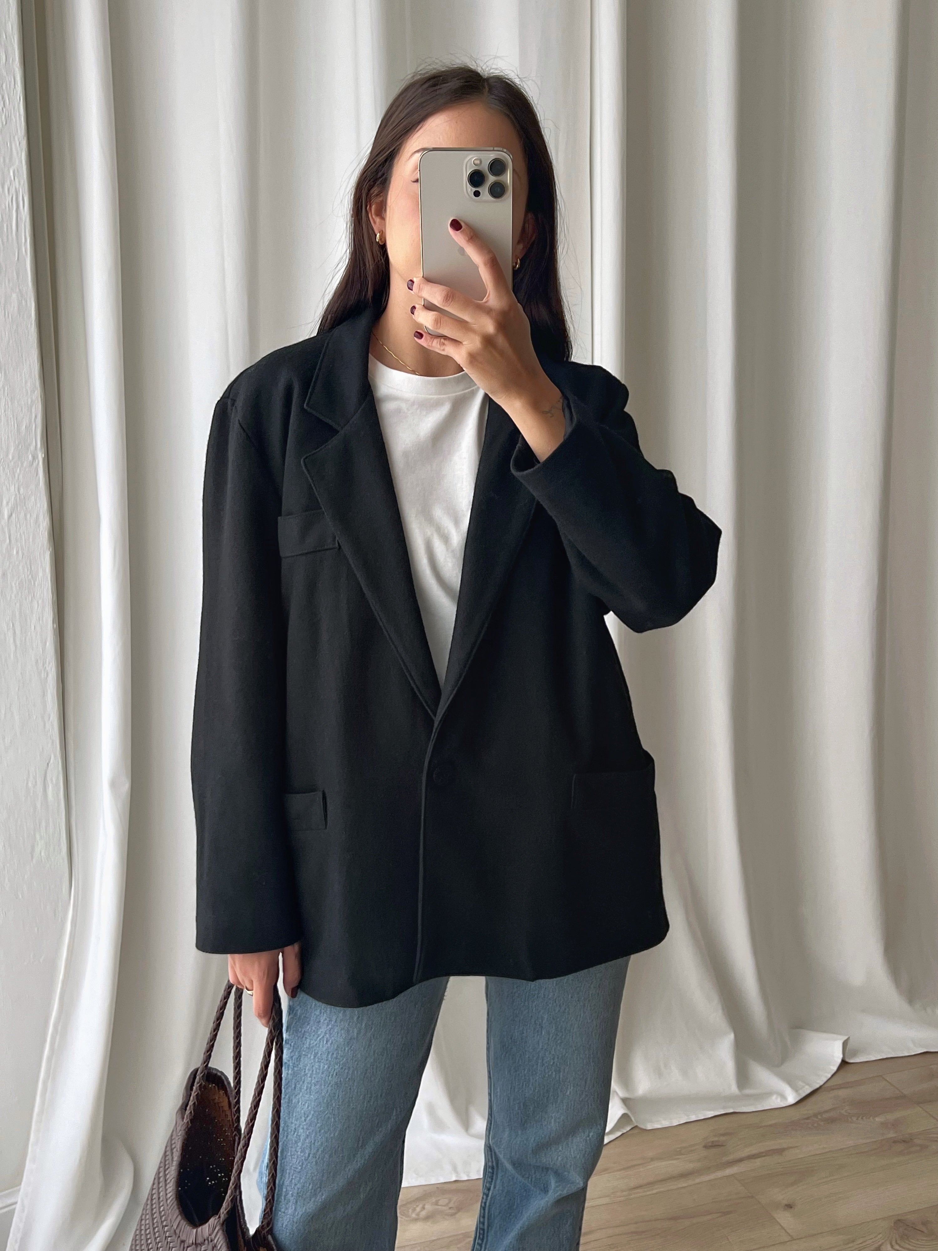 Italian wool blend black blazer