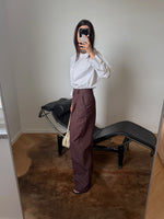 Tailored 100% linen pants - Cacao