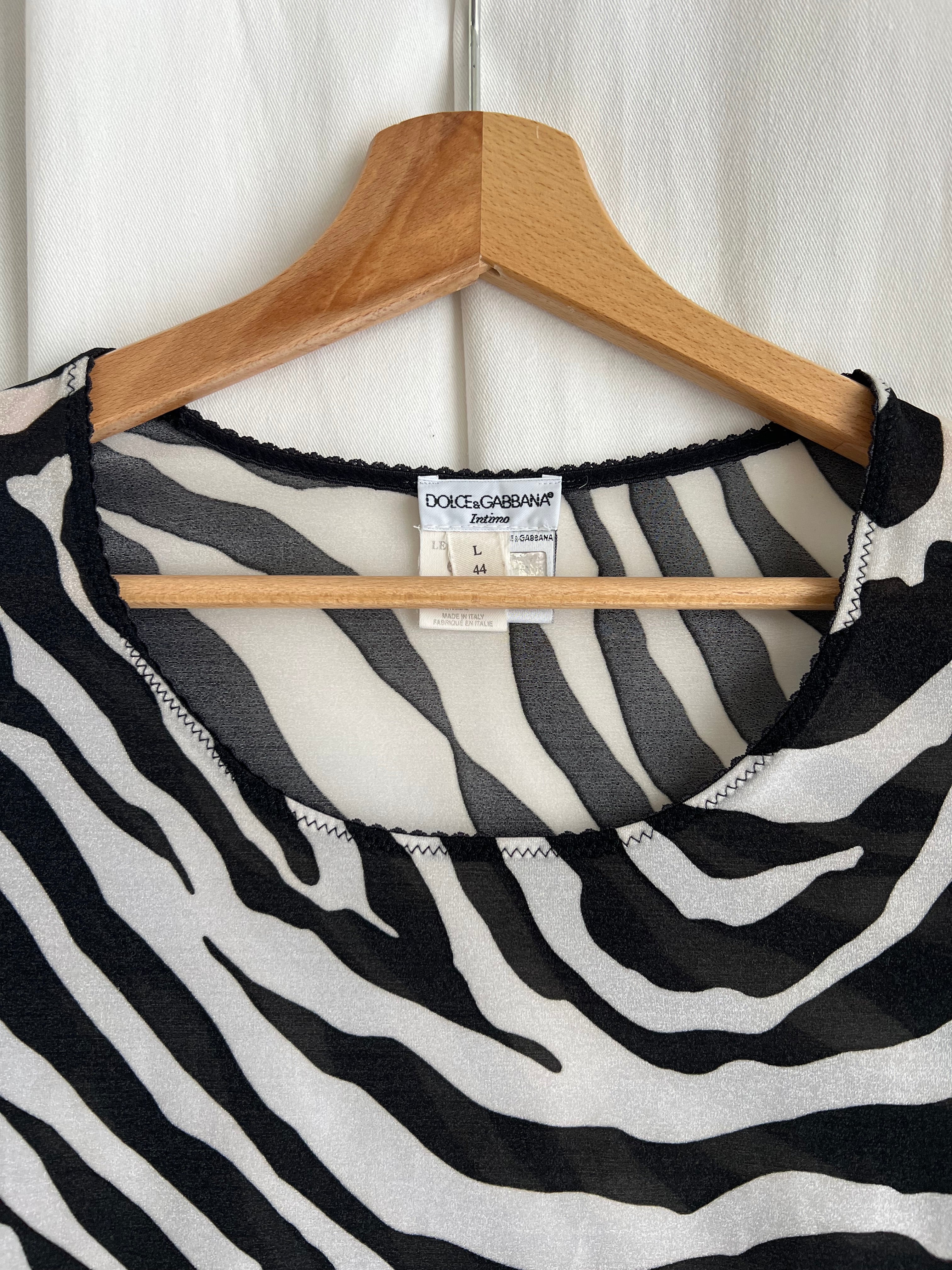 Dolce & Gabbana zebra mesh top