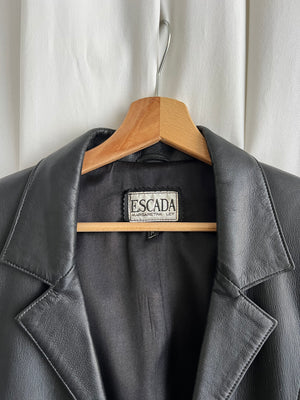 Escada real leather black jacket
