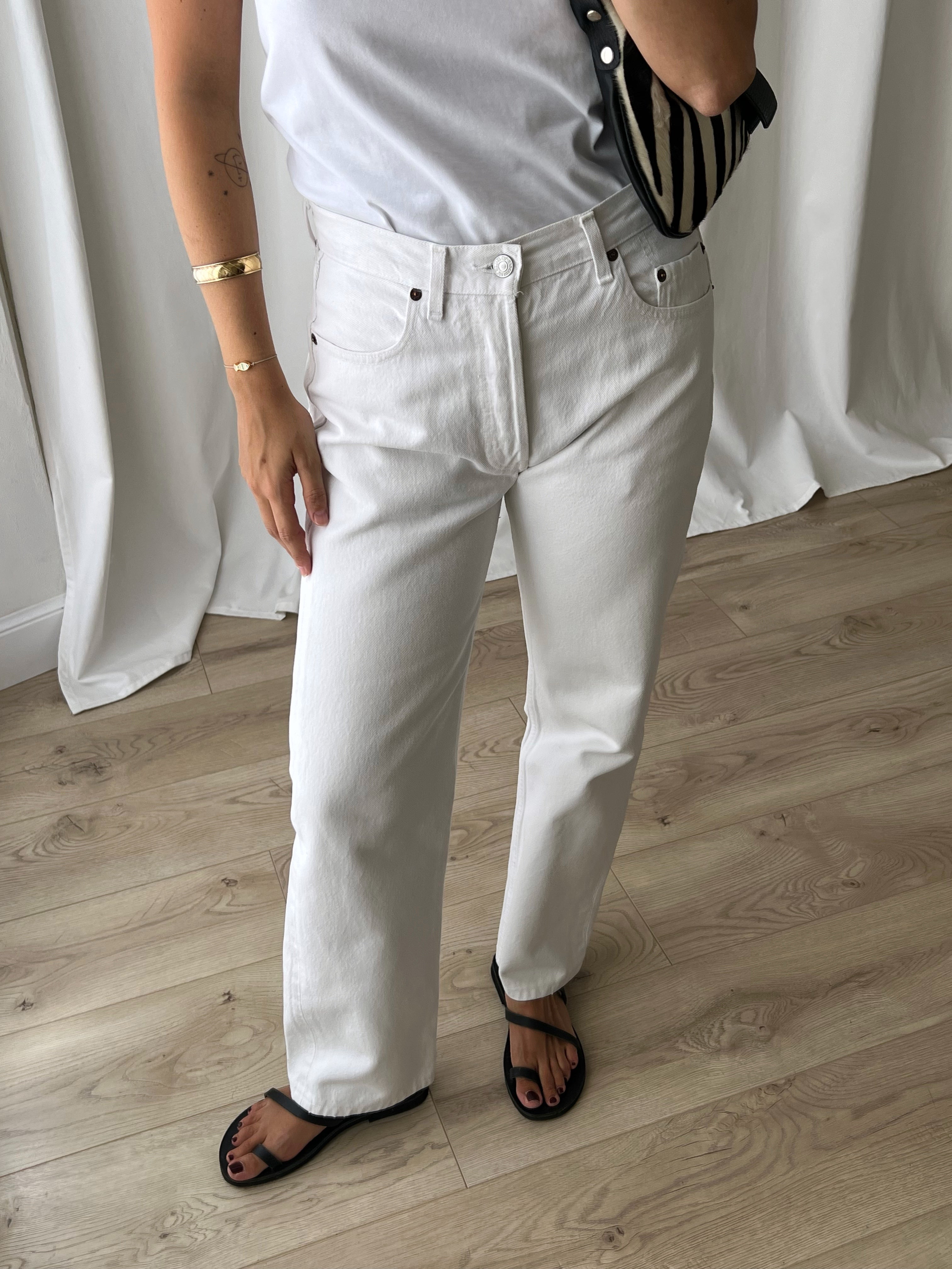 Levi's 501 white jeans