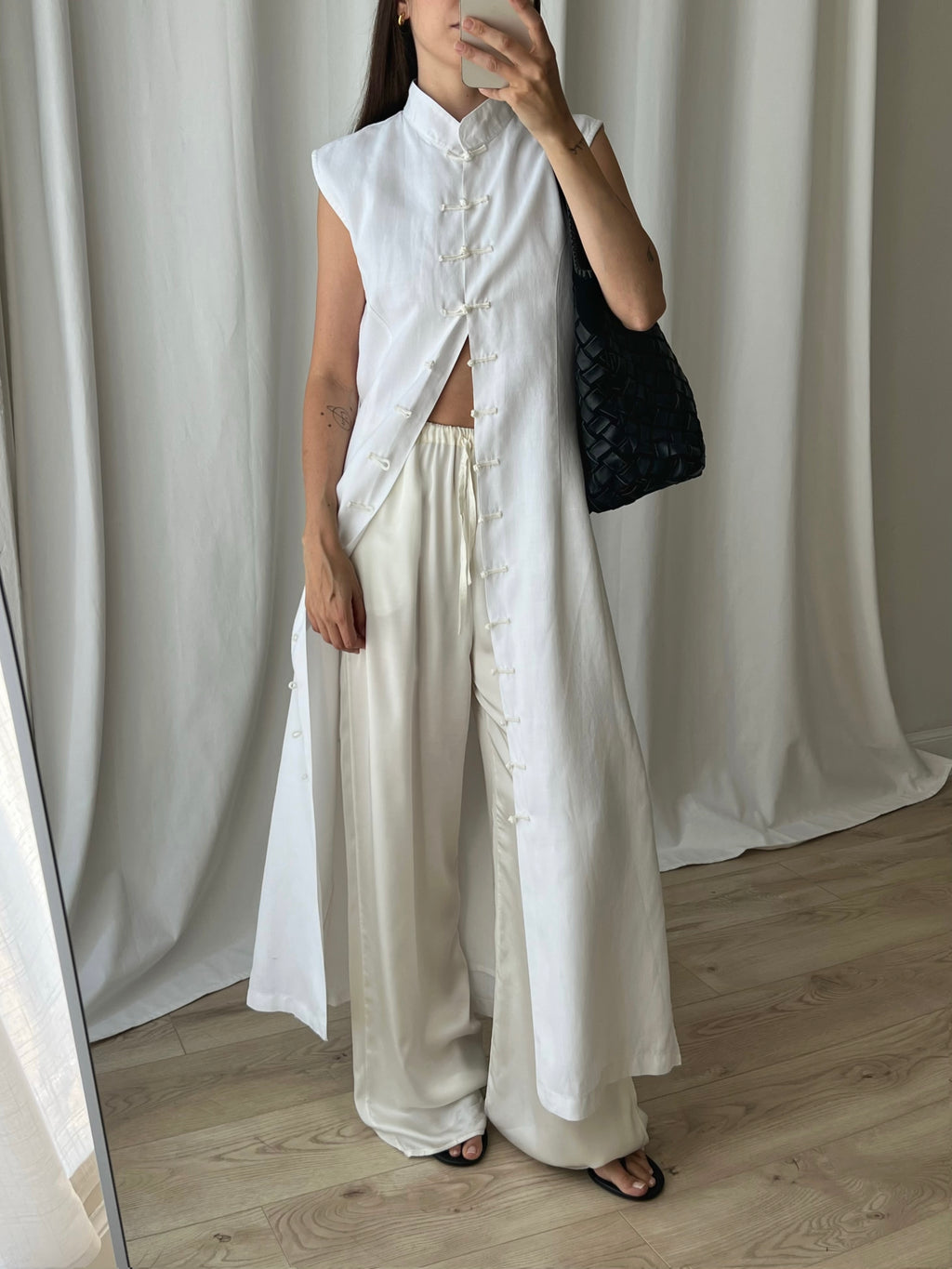 Pure linen oriental long dress