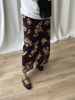 Viscose blend long flowers skirt