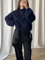 80% kid mohair soft pull - Mirtillo