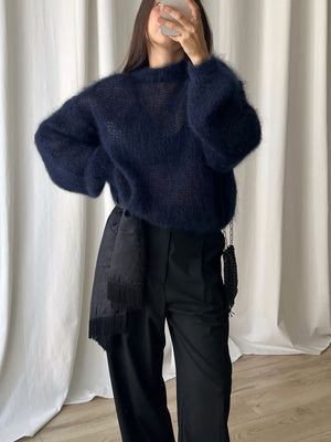 80% kid mohair soft pull - Mirtillo
