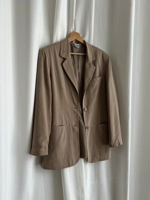 Pure silk taupe blazer