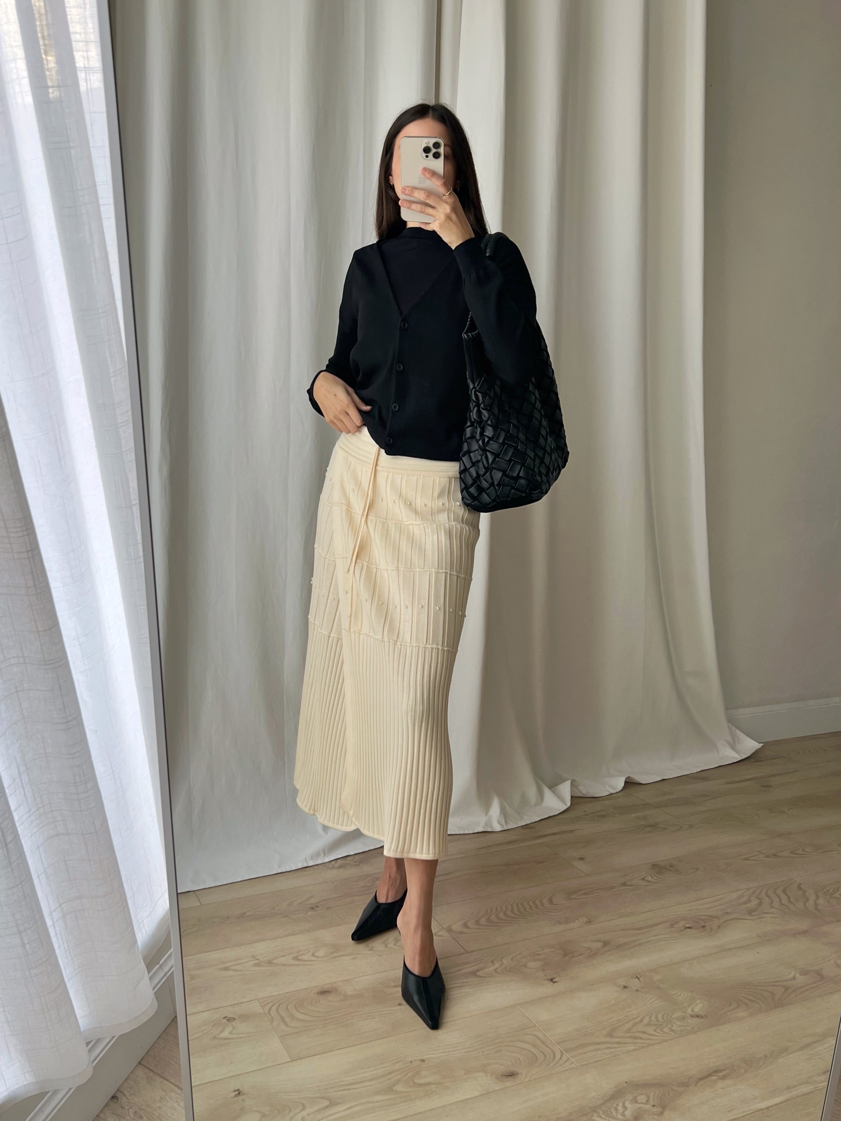 Made in Italy pure wool cream skirt