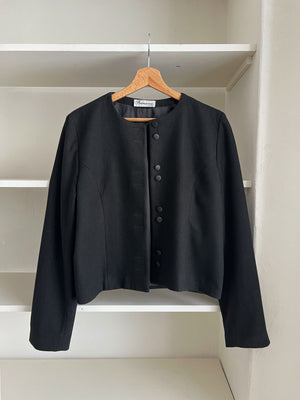 100% Wool black crop jacket