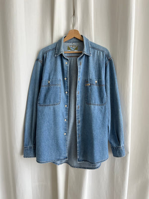 Pure cotton genderless denim shirt