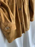 Real suede leather light brown jacket/shirt