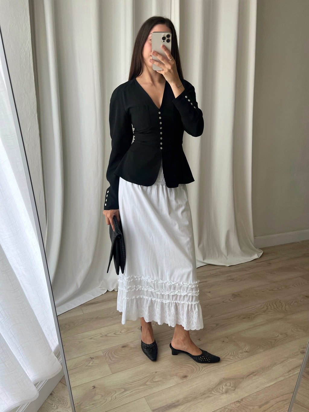 Farina Rosa pure cotton white skirt
