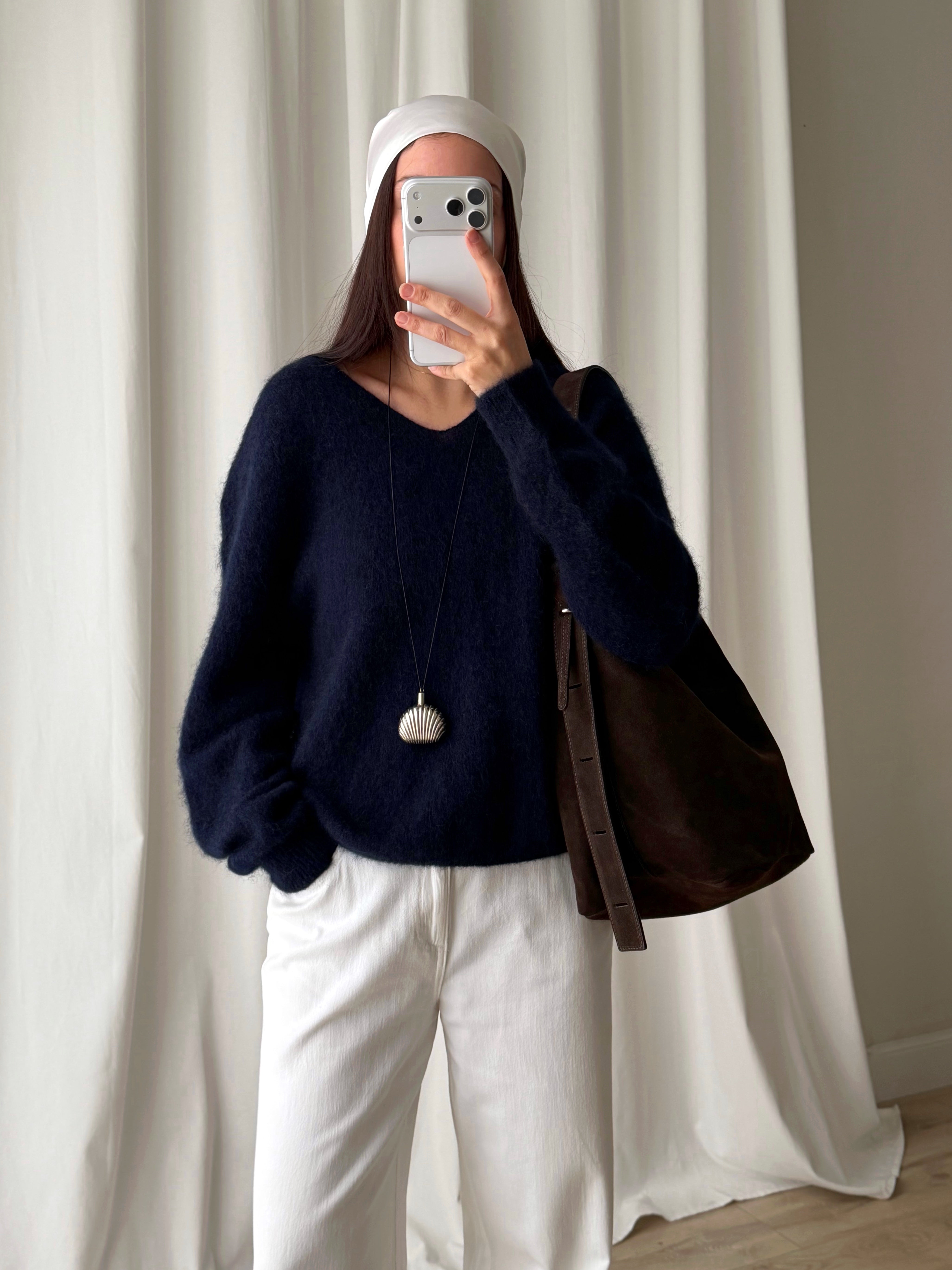 Kid mohair and wool soft pull - Mirtillo