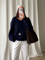 Kid mohair and wool soft pull - Mirtillo