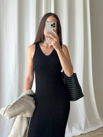 DKNY knitted long black dress