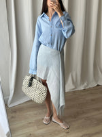 Linen & silk pareo - Dust blu