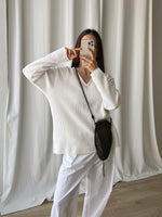 Made in Italy cotton blend white pull