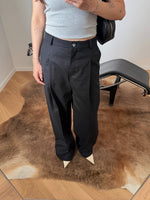 Tailored 100% linen pants - Black