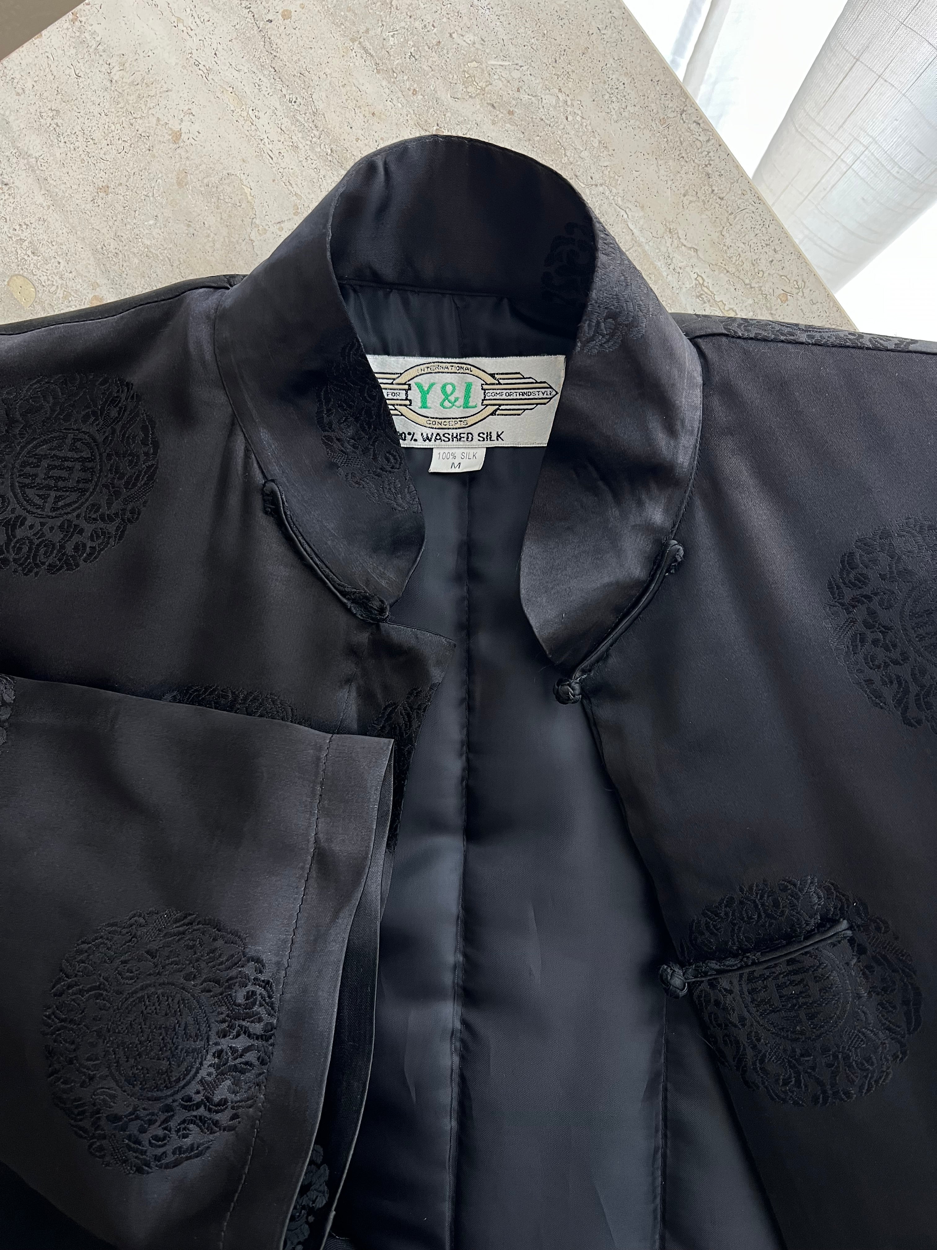 Pure silk oriental down jacket