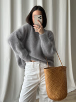 74% kid mohair soft pull - Pearl grey